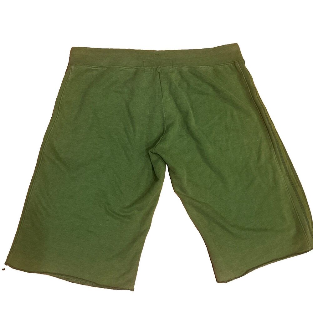 Vintage American Eagle Green Sweat Shorts Y2K Size Large Lounge Athletic Raw Hem - Picture 7 of 10